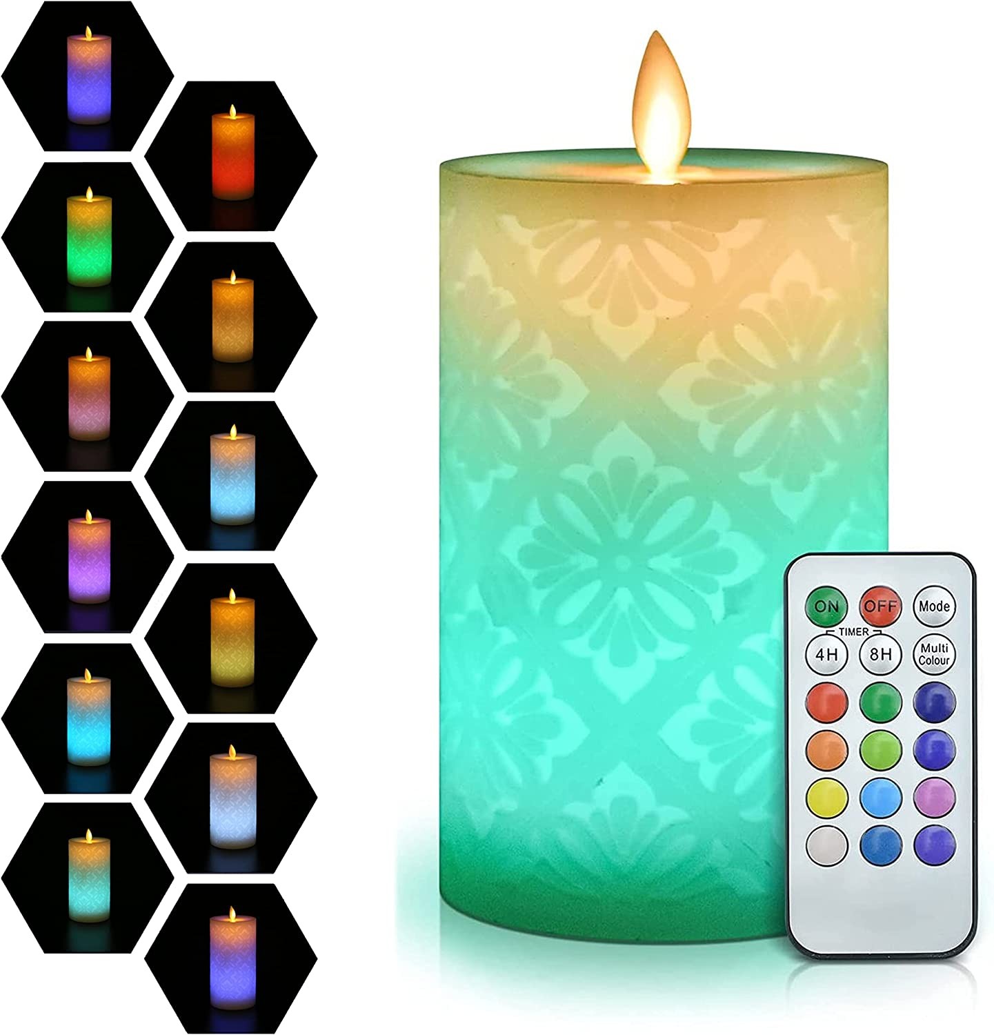LED Flickering Flameless Candles with Remote,Christmas Party Decor Candles Lamp