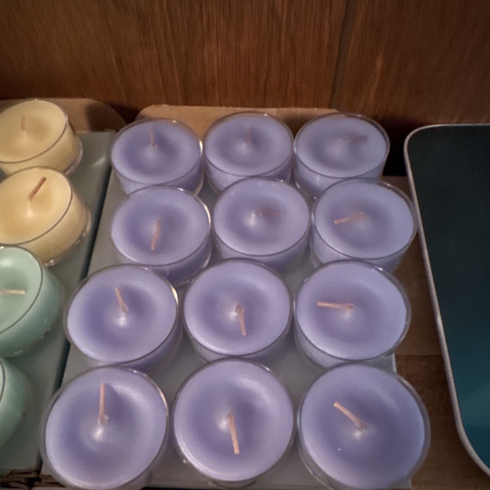 Multicolor Round Tea Light Candles, Wax, Assorted Mixed Colors, Tealights