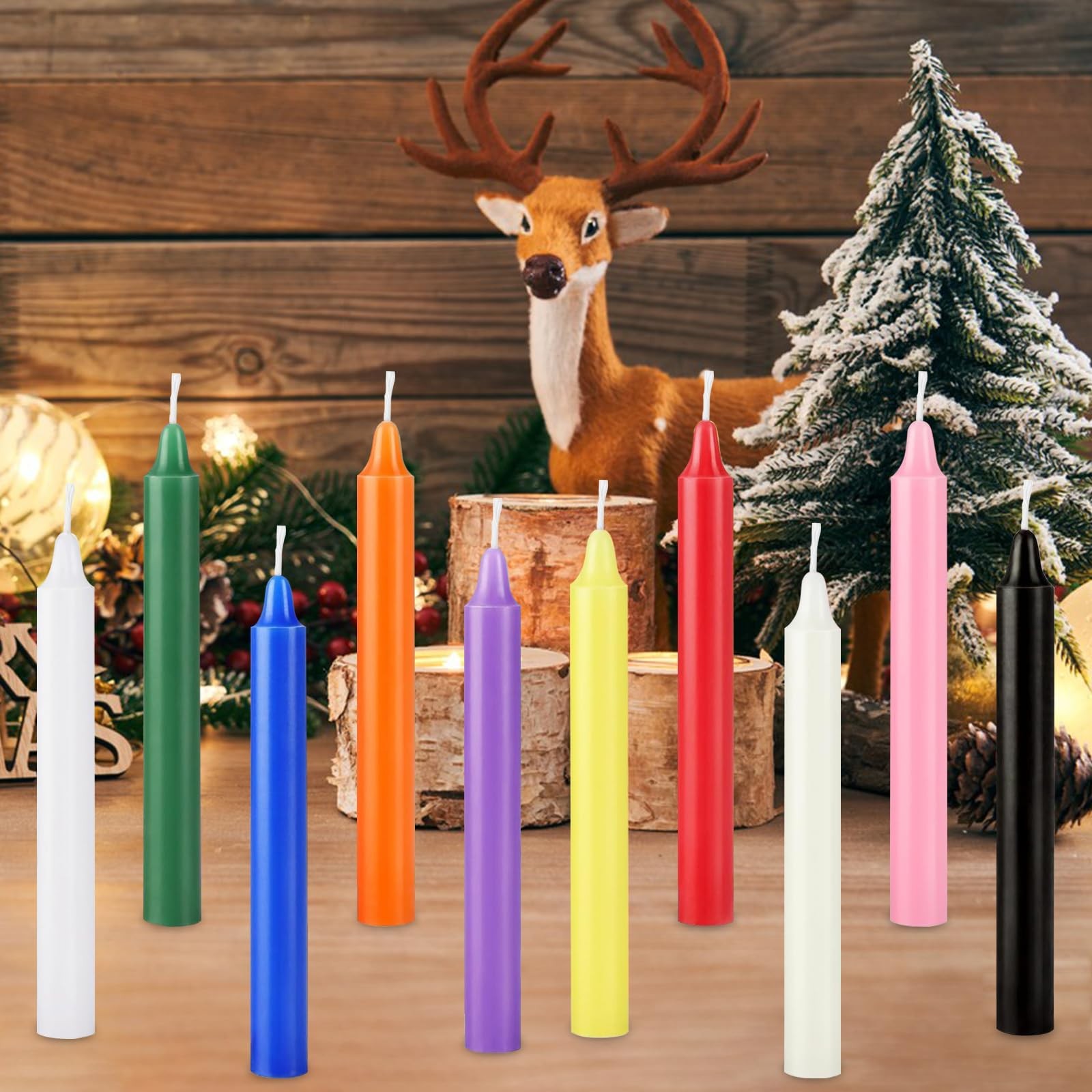 Bulk 40 Pack 4-Inch Colored Mini Taper Candles for Rituals and Spells