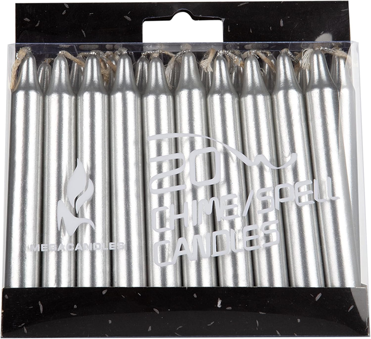 20 Pcs Unscented Silver Exquisite Mini Taper Spell Candles, 4 Inch Tall X 1/2 In
