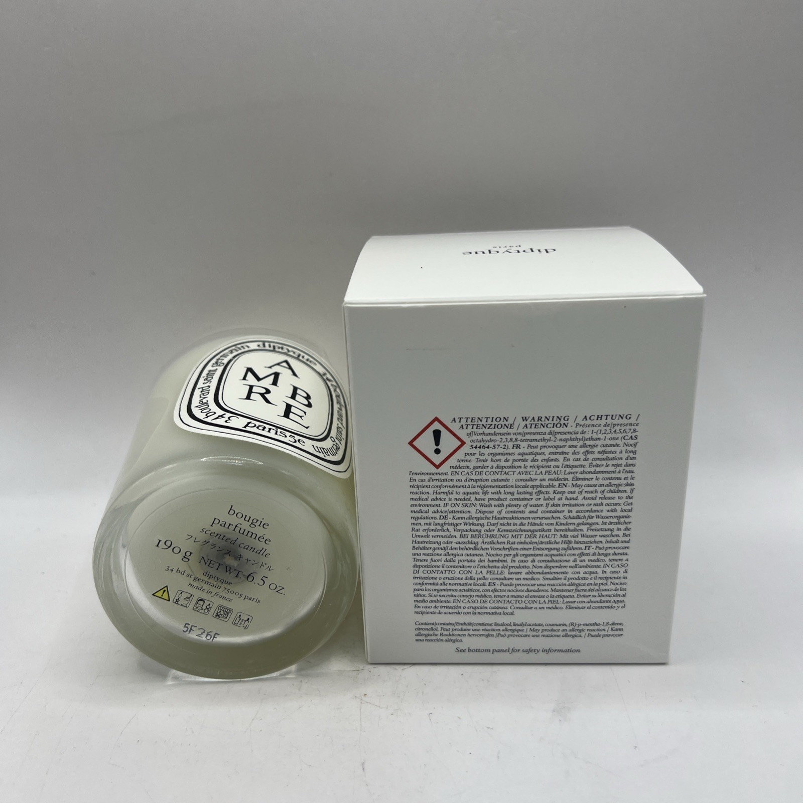 Diptyque Ambre Bougie Parfumee Luxury Scented Candle 6.5oz New Broken
