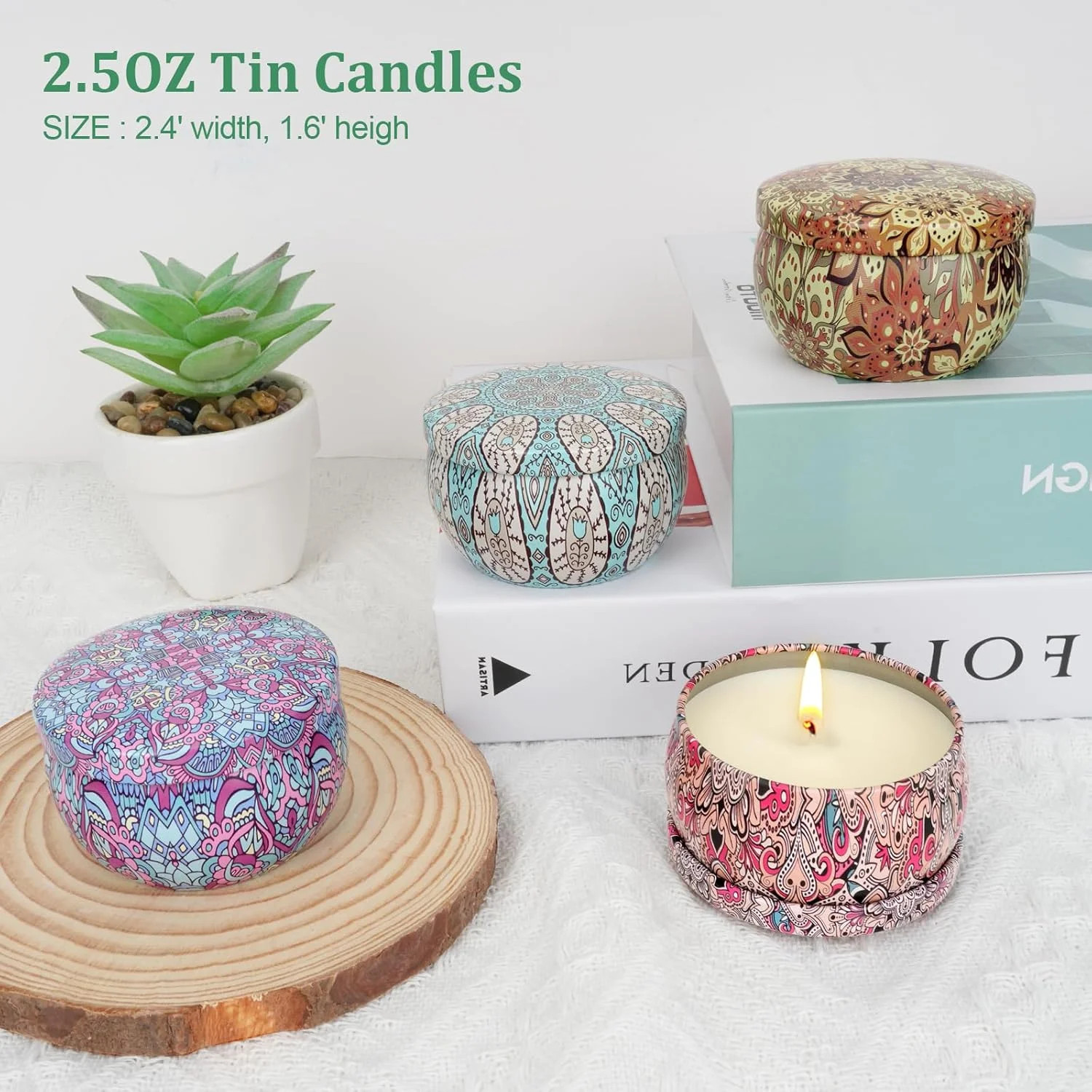 Scented Candles Gifts for Women 4 Pack Aromatherapy Candle Up to 90 Hours Home S