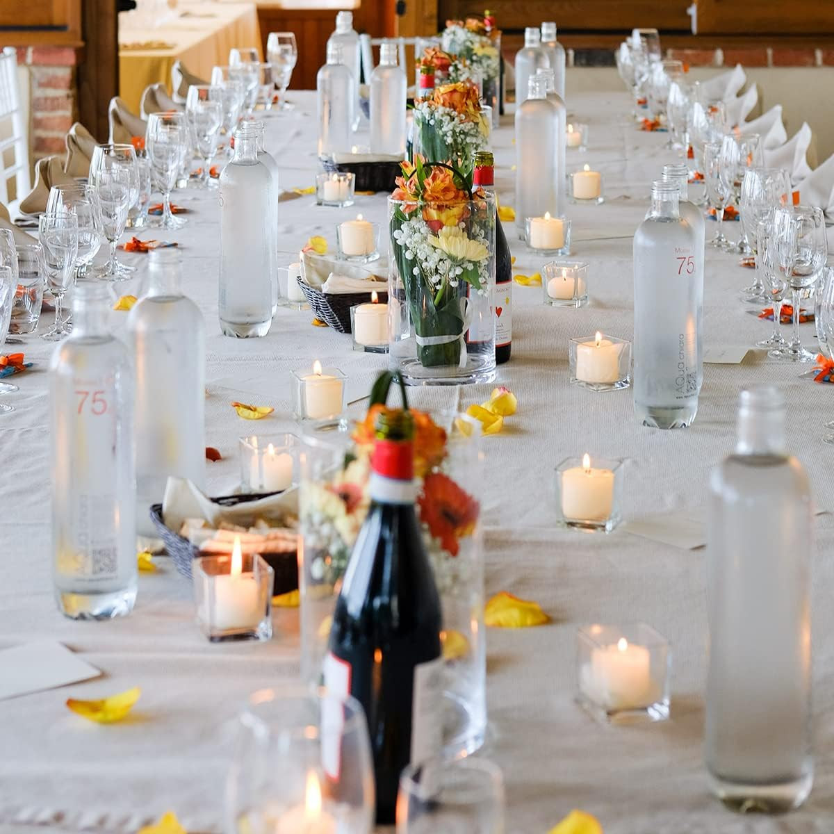 Votive Candles in Bulk, 72 Packs Unscented Ivory Wax Candles for Wedding, Party