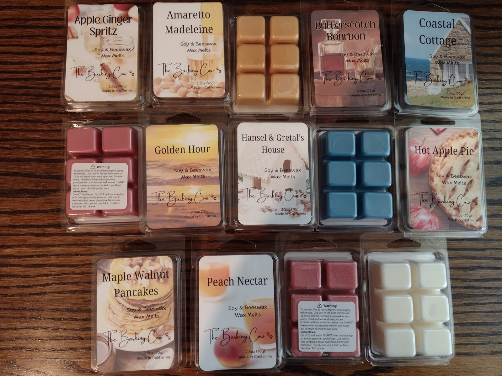 Handmade Scented Wax Melts in a Clamshell Soy & Beeswax Premium Fragrance Oils