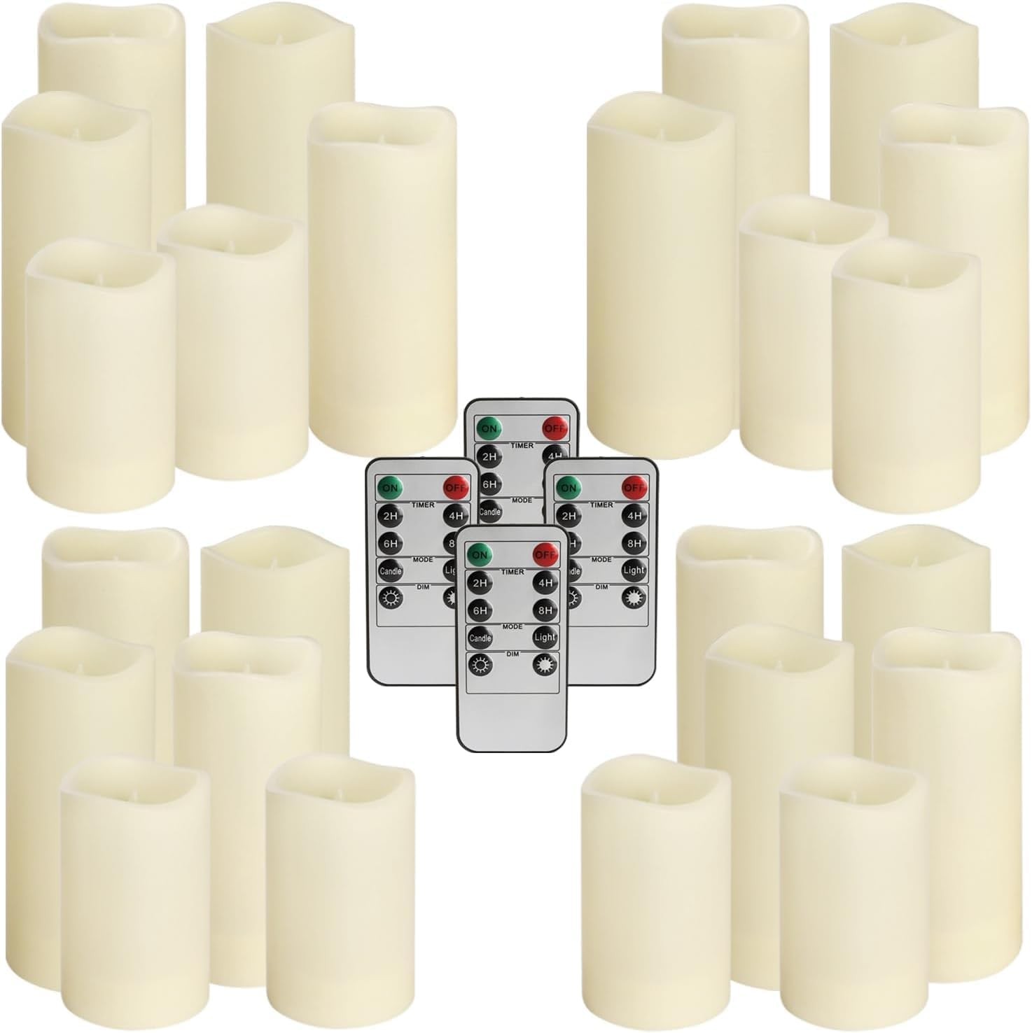 Set of 24 Waterproof Outdoor Flameless Candles, Candles with 4 Remote and Tim…