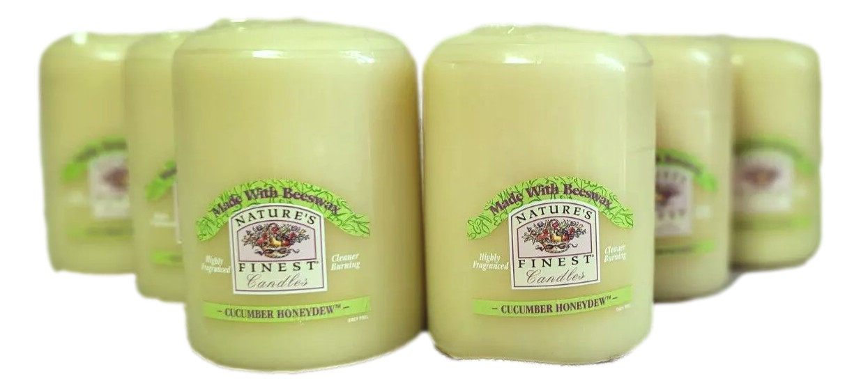 Scented Candles Pillars 4″ Tall 6-Pack Cucumber Honeydew Nature’s Finest Spa