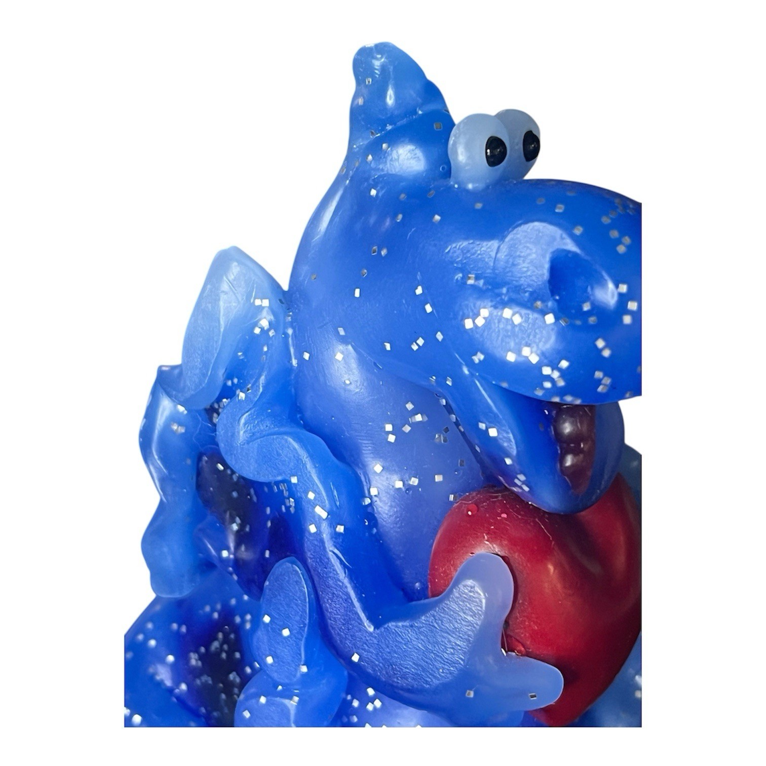 Northern lights handcrafted glitter blue dragon Mystic candle heart Valentine