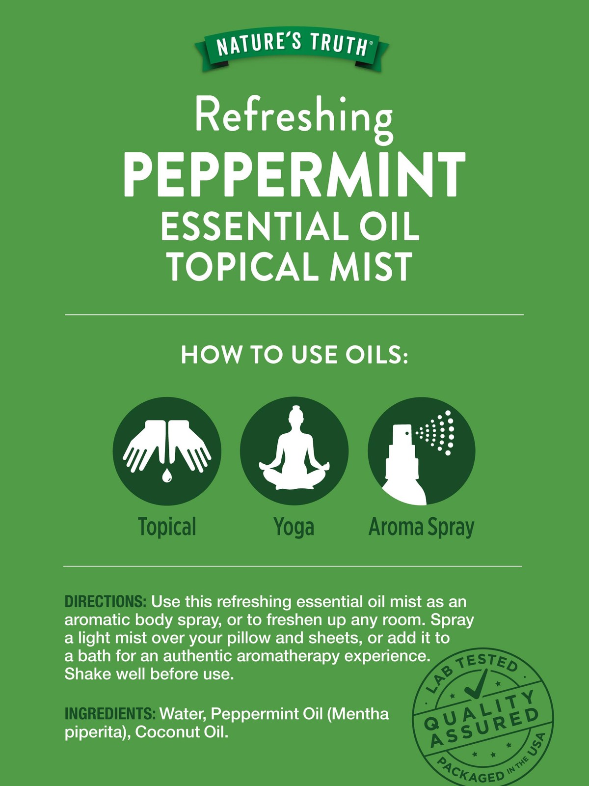 Nature’s Truth Peppermint Essential Oil Spray | 2.4 Fl Oz (Pack of 1)