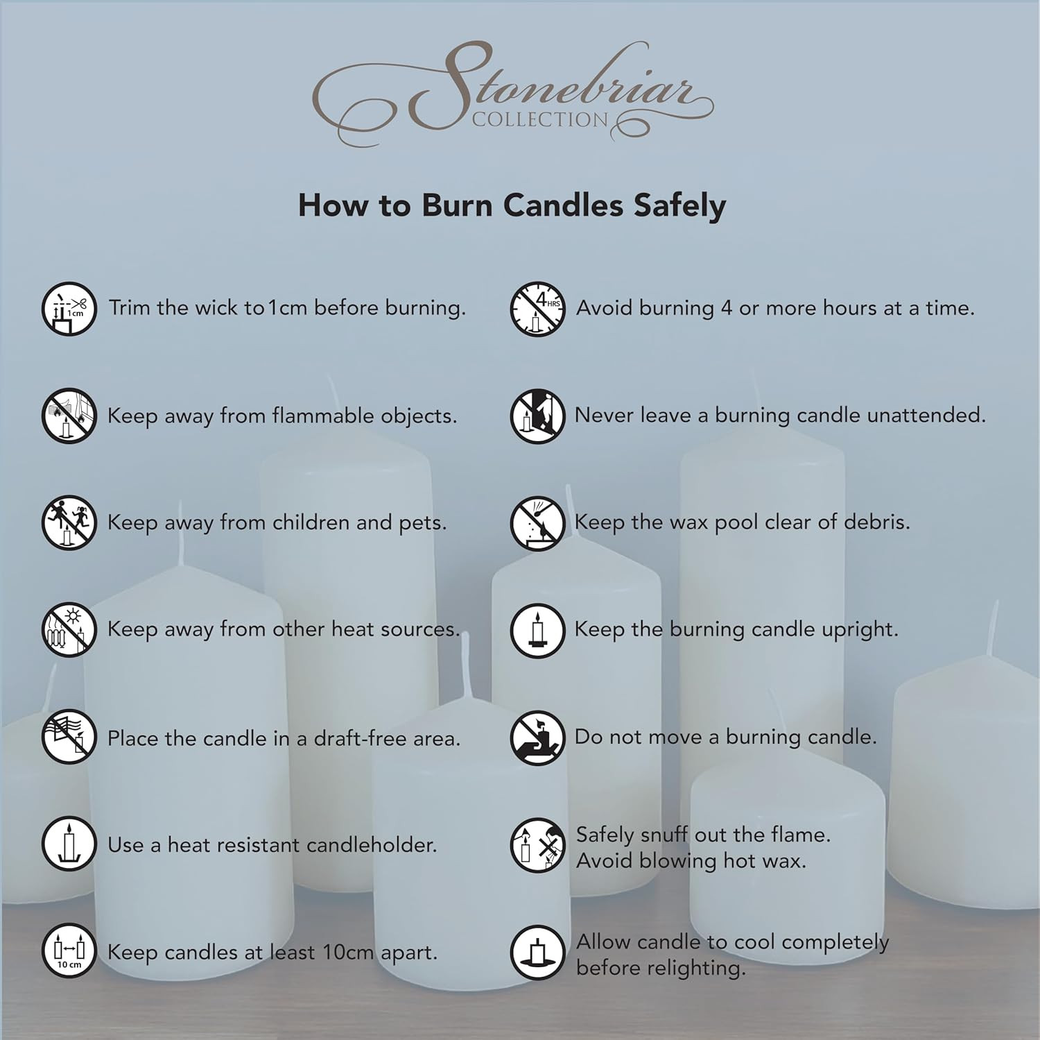 Pack Tall X Inch 65 Hour Long Burning Unscented Ivory Wax Pillar Candles