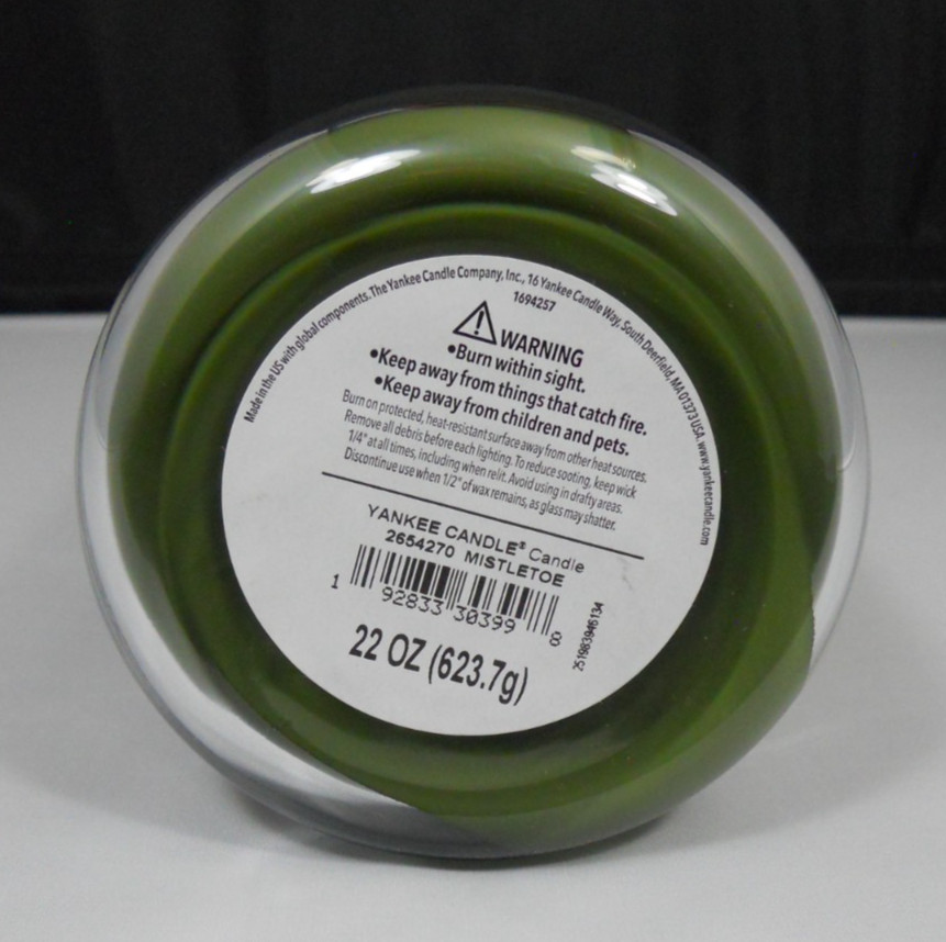 YANKEE CANDLE MISTLETOE SCENTED LARGE JAR CANDLE 22OZ – SINGLE WICK
