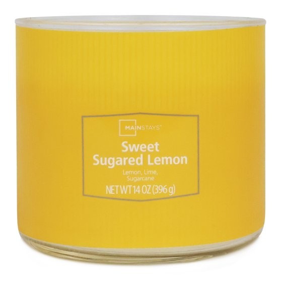 Mainstays 3-Wick Textured Wrap Sweet Sugared Lemon, 14-Ounce