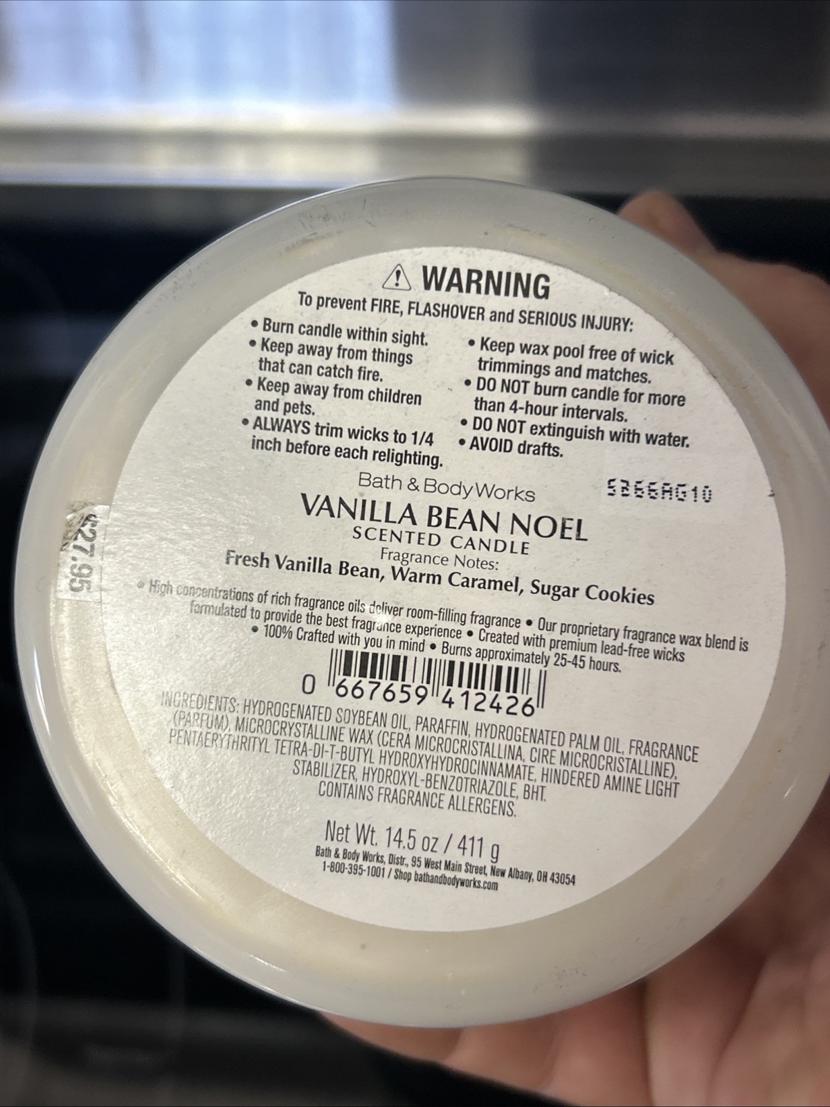 ALL NEW Bath and Body Works VANILLA BEAN NOEL 3-Wick Candle 14.5 oz 25-45 HRS