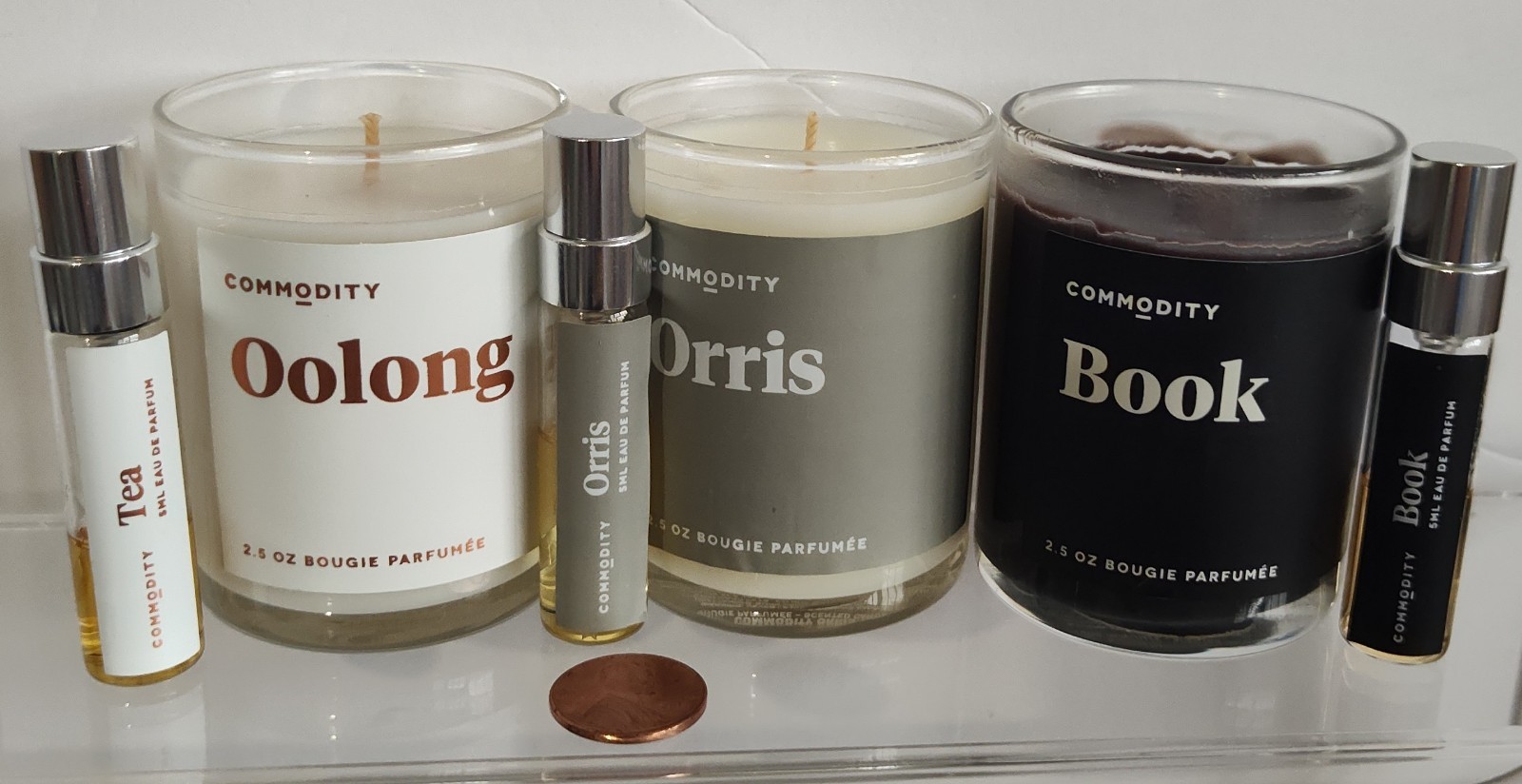 2pc COMMODITY Fragrances TEA PERFUME Oolong Mini CANDLE & SPRAY Original Formula