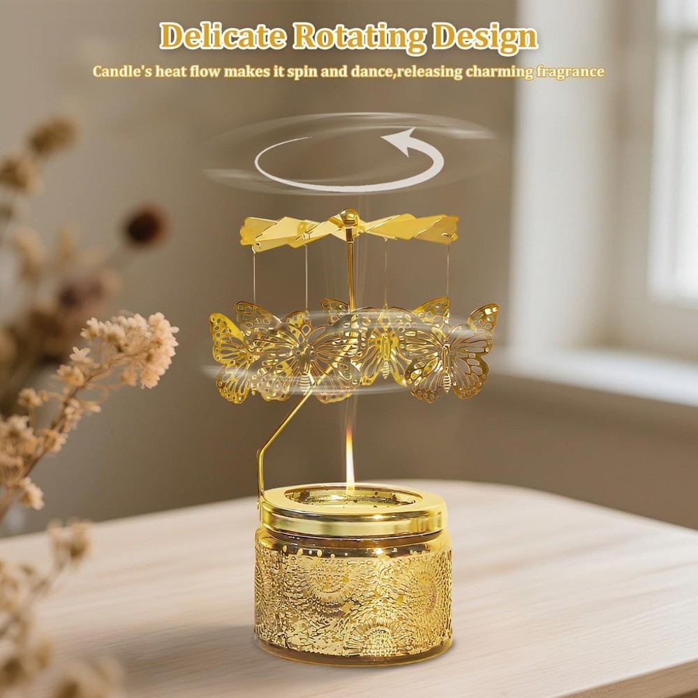 Rotating Aromatherapy Candle Gift Box Bathroom Bedroom Display Christmas Decor