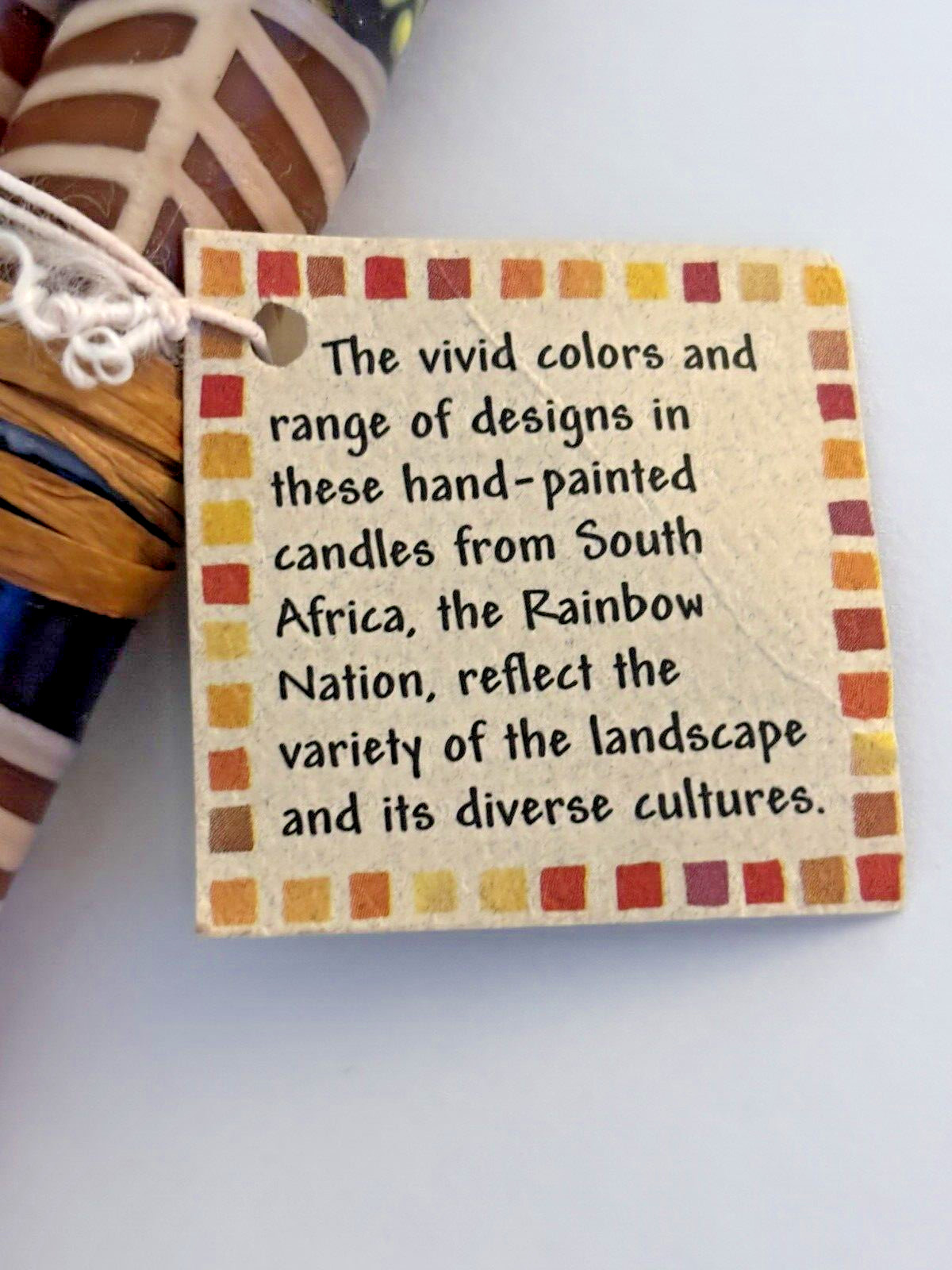 NOS 2 Sets of 2 Souvenir Hand Painted Candles Canada & South Africa READ DESC