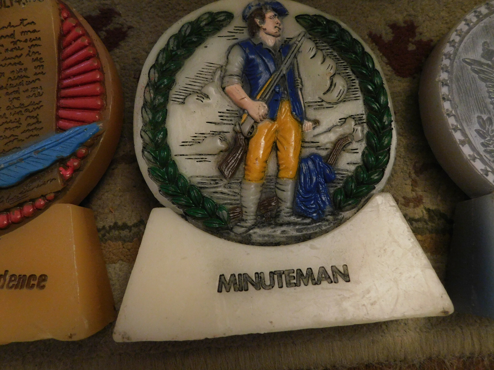 Vtg Lot America’s Heritage Minuteman Seal United States Spirit 76 Molded Candles