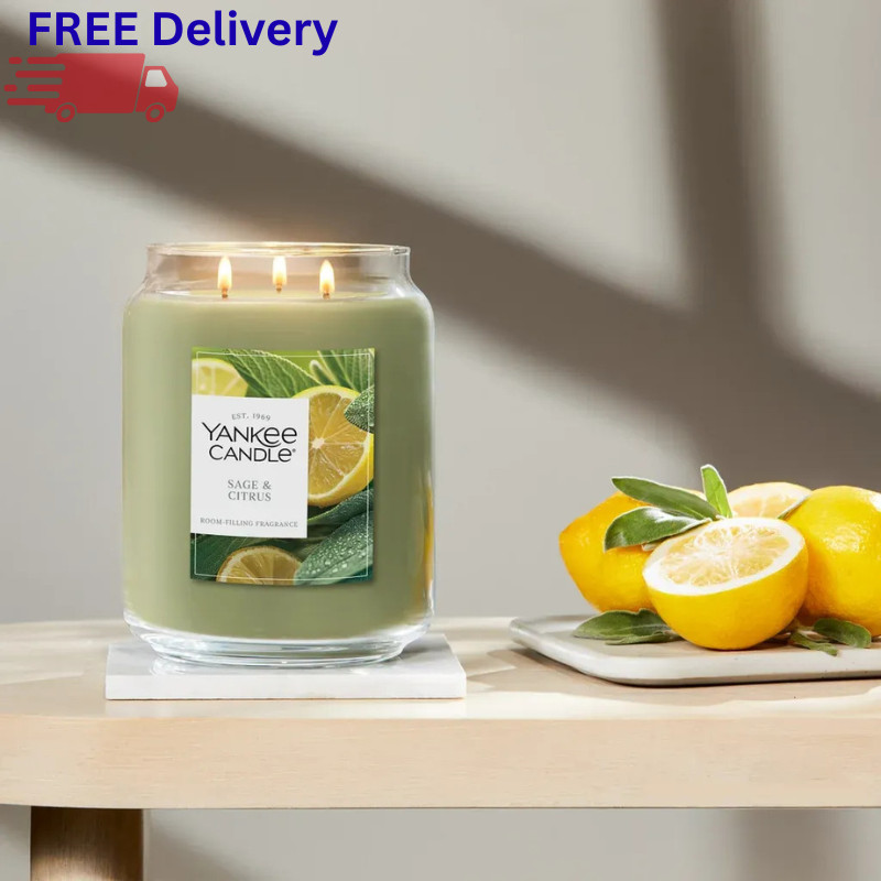 Yankee Candle 60 oz Large 3-Wick Jar Candle Premium Plant Wax Blend Home Decor