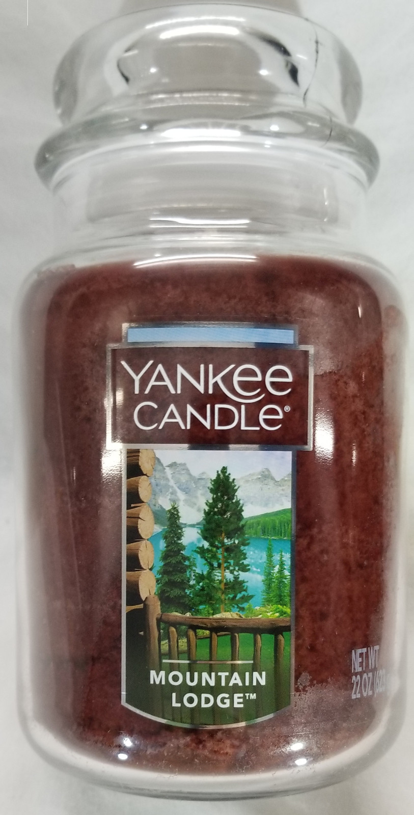 Yankee Candle MOUNTAIN LODGE Large Jar 22 Oz Brown Housewarmer New Wax Masculine