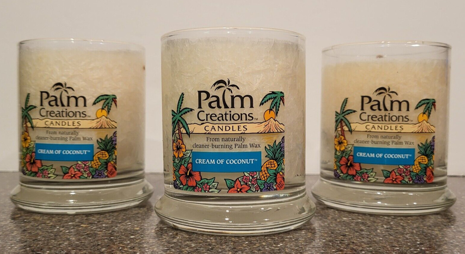 Scented Jar Candles 3-Pack 9oz Jars Cream of Coconut Nature’s Finest Spa Scents