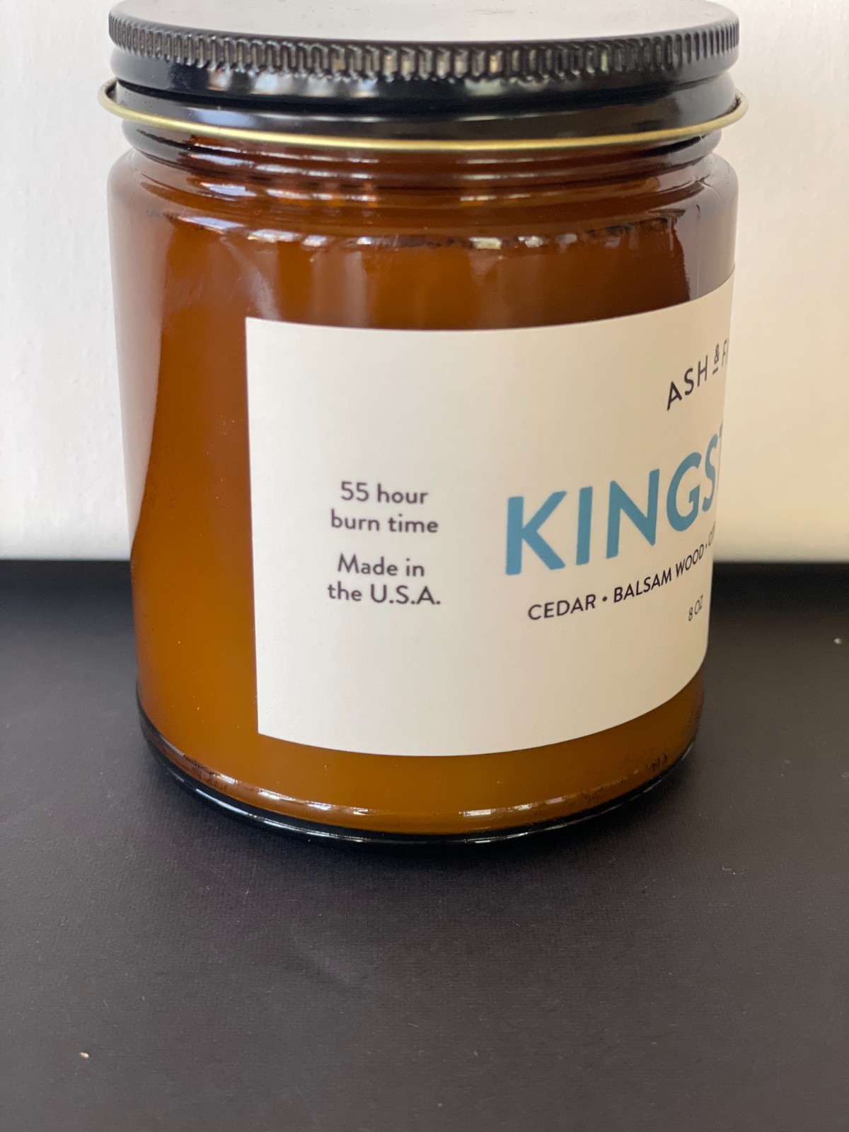 Fir & Ash Kingston Soy Candle, 55 hrs burn time, Balsam Wood, Citrus, Rosemary