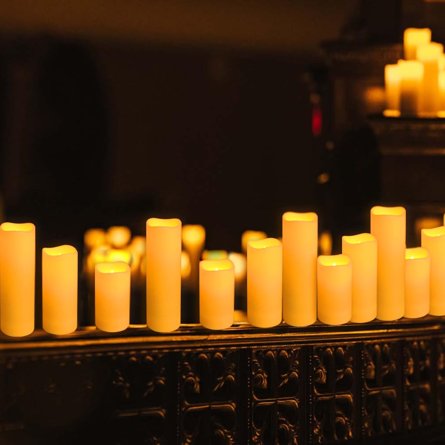 fclayvts 24-Pack LED Flameless Candles Remote Timer 3D Flame Three Sizes
