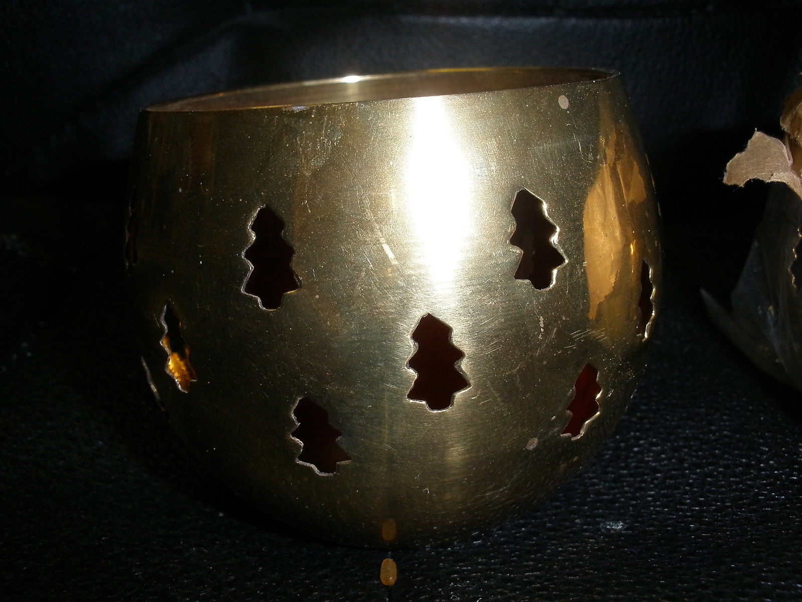 2 brass color made in India candle holders (14)