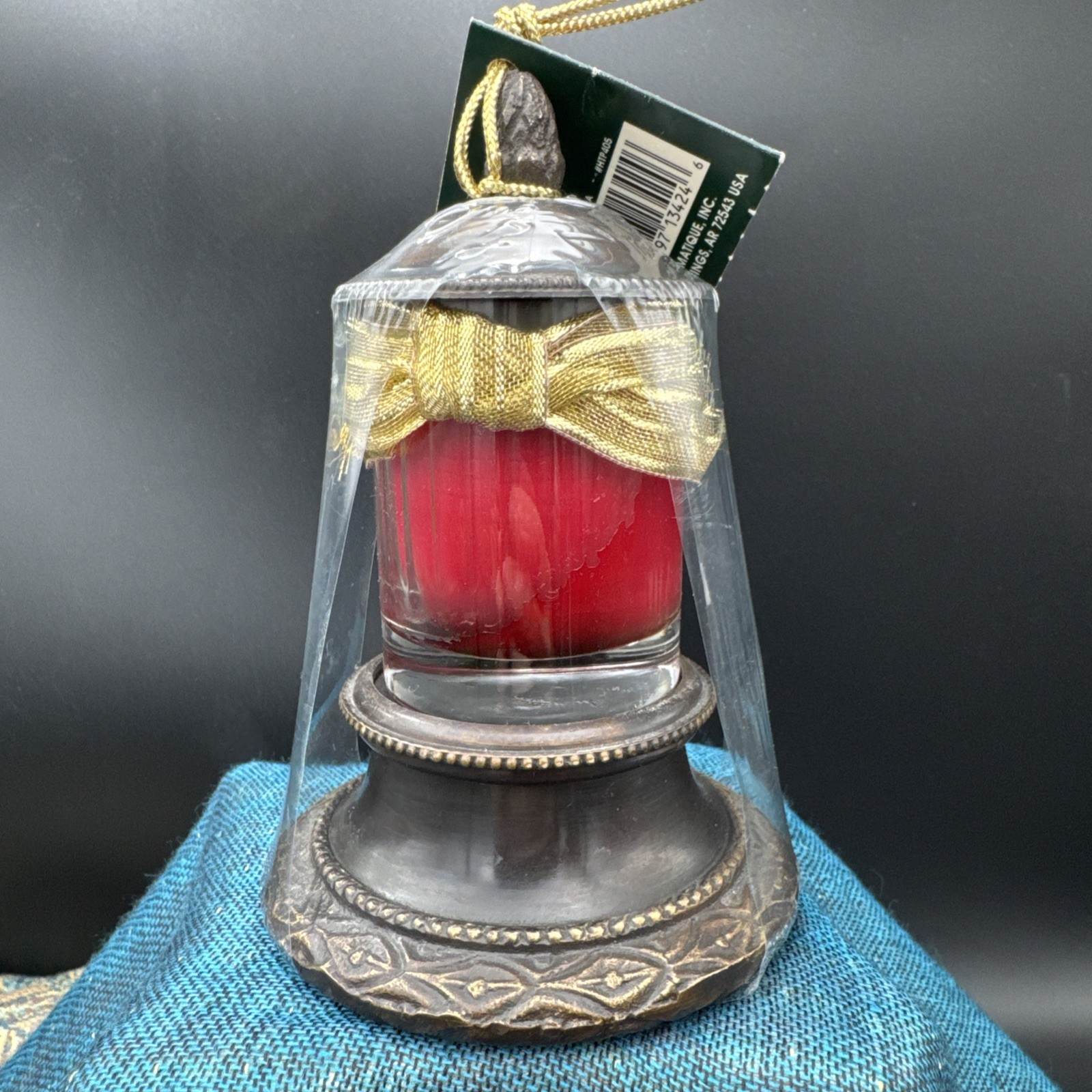 Aromatique Smell of Christmas 2.5 Oz Candle Votive Antique Bronze Inkwells NWT