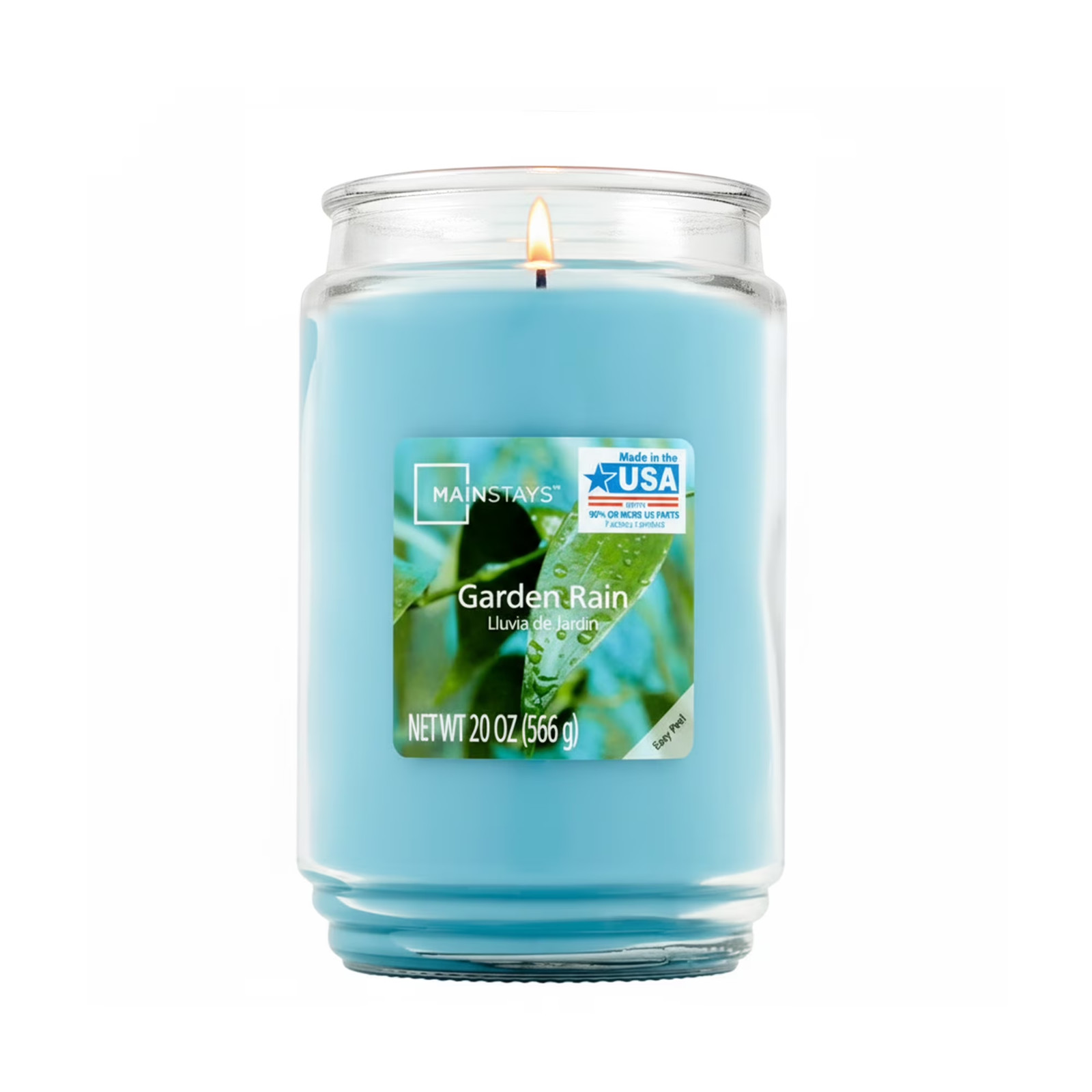 Mainstays Single-Wick scented Glass Jar candle Garden Rain 20oz…