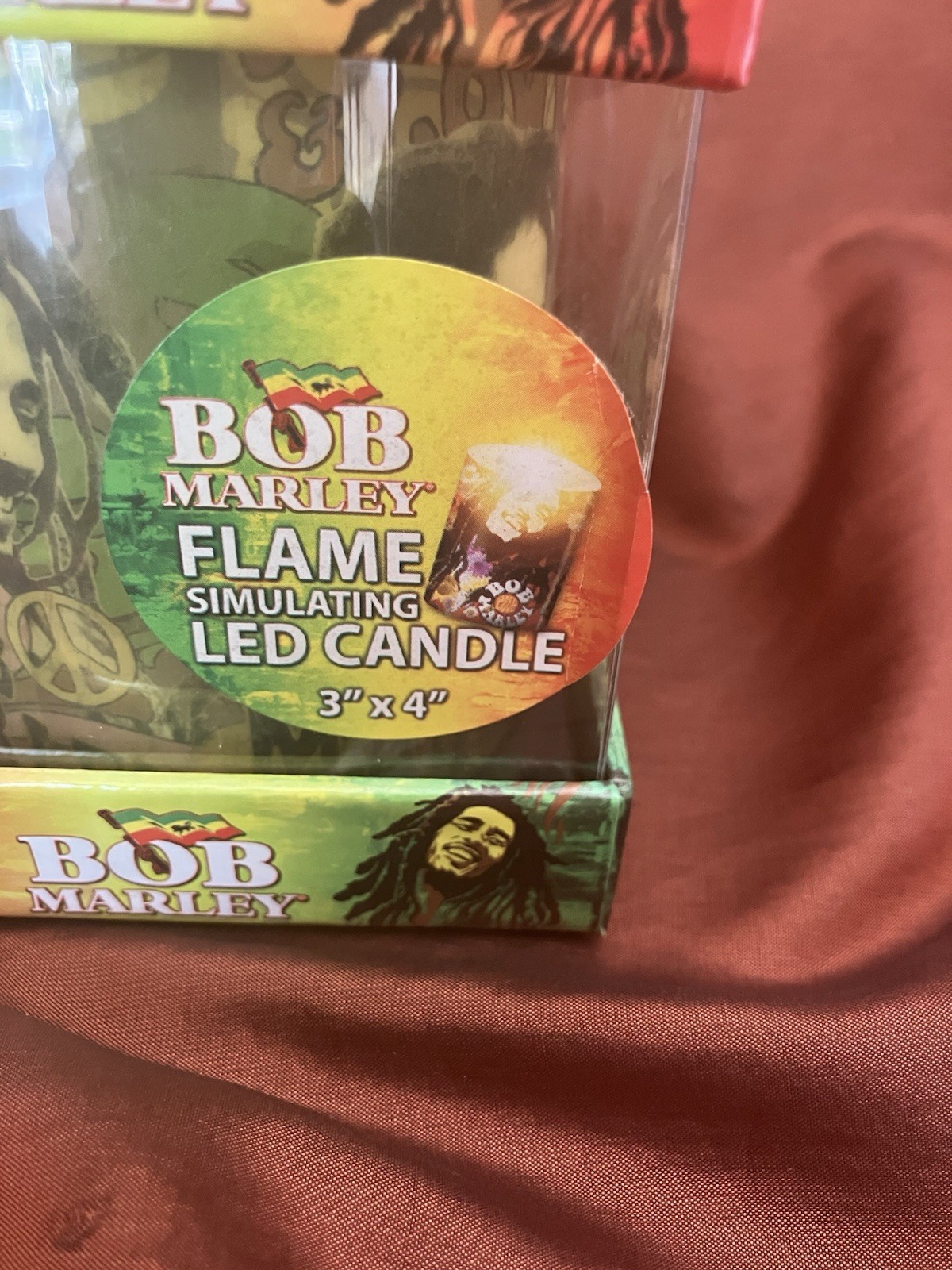 Bob Marley Battery Operated Flickering Light Candle Reggae Decor New In Box
