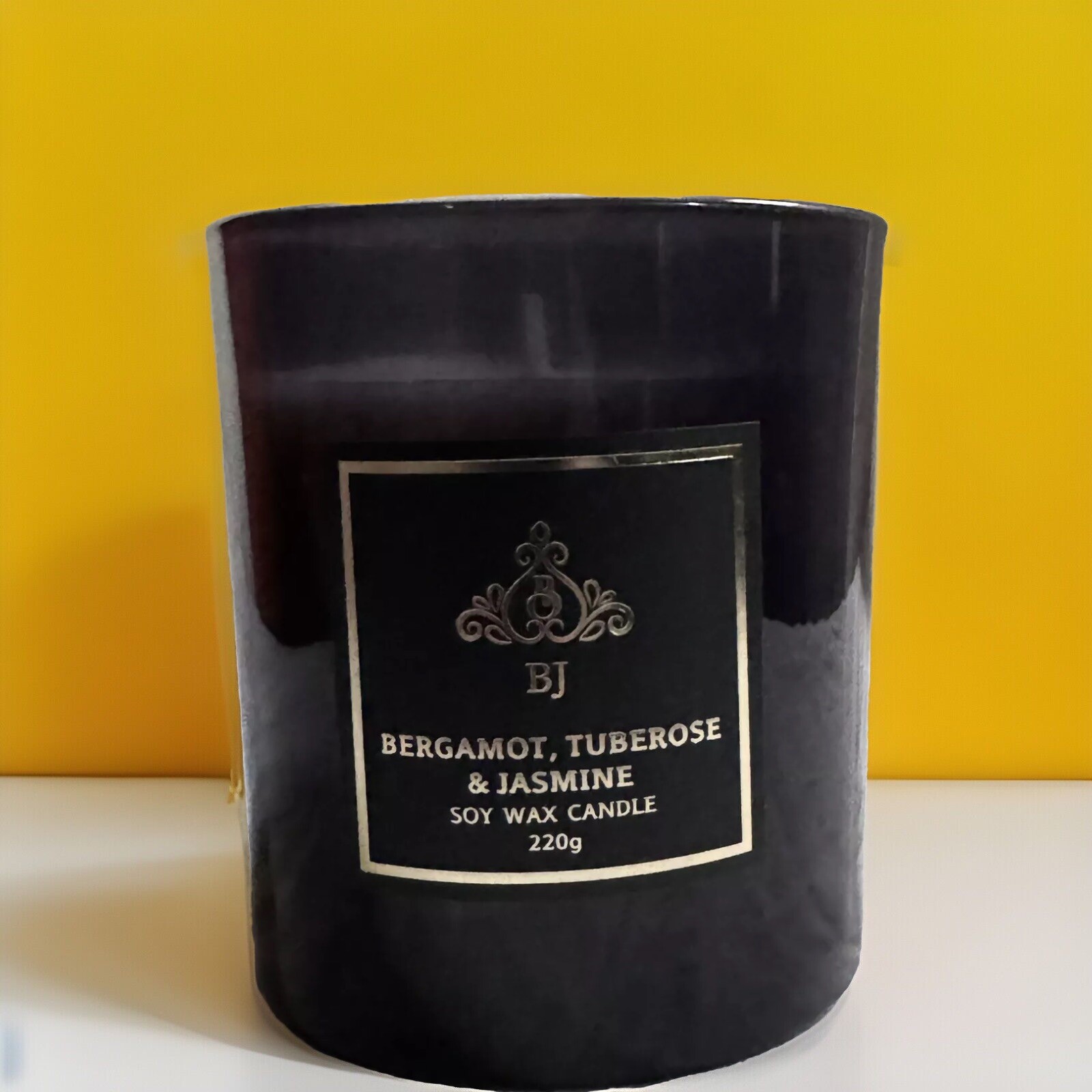 Bergamot, Tuberose & Jasmine Soy Candle,45 hours burning time,220g-Free Shipping