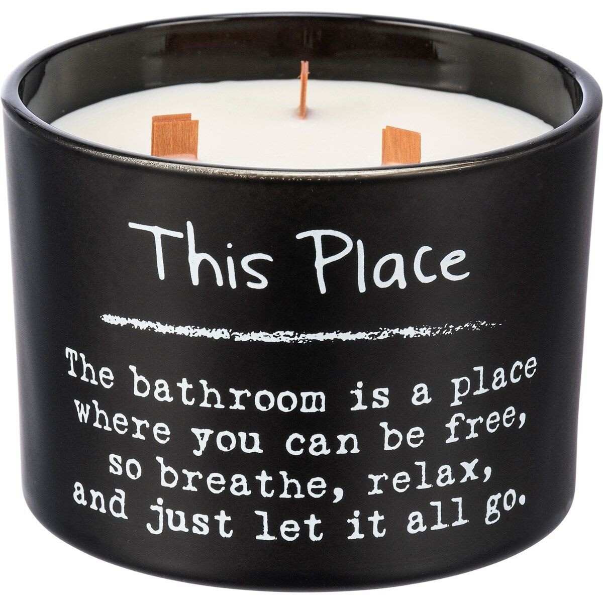 Primitives by Kathy This Place Bathroom Sentiment Lemongrass Soy Wax Candle