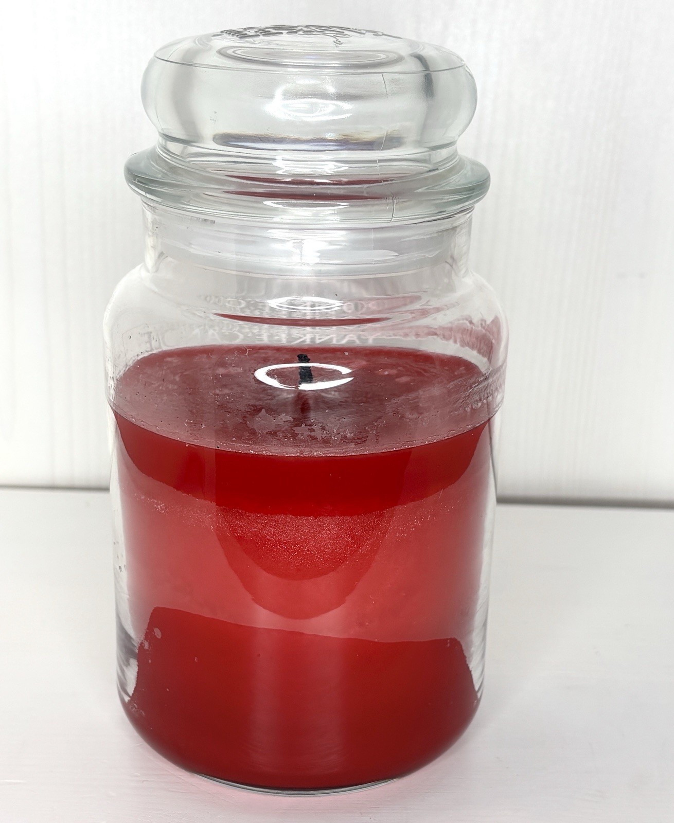 Yankee Candle True Rose Large 22 oz Glass Jar White Label Partially Used