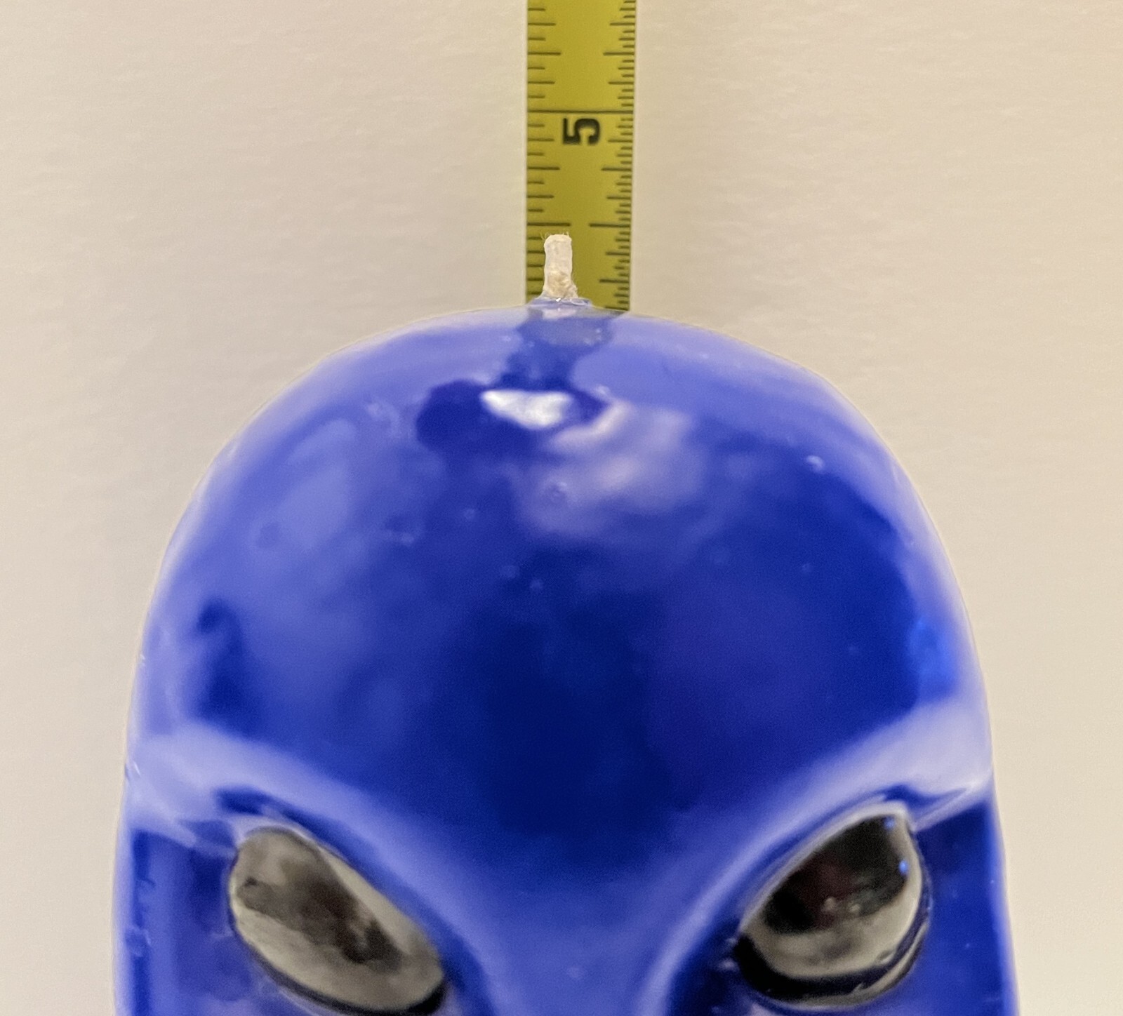 Waxman ALIEN HEAD CANDLE – Cobalt Blue & Black Eyes – 4 1/4” High x 3″ Wide