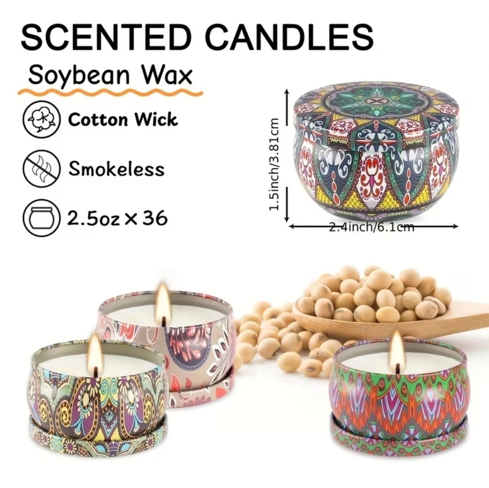 Scented Candles Gift Set,36 Pack Candles for Home Scented, 300 Hour Long Lasting