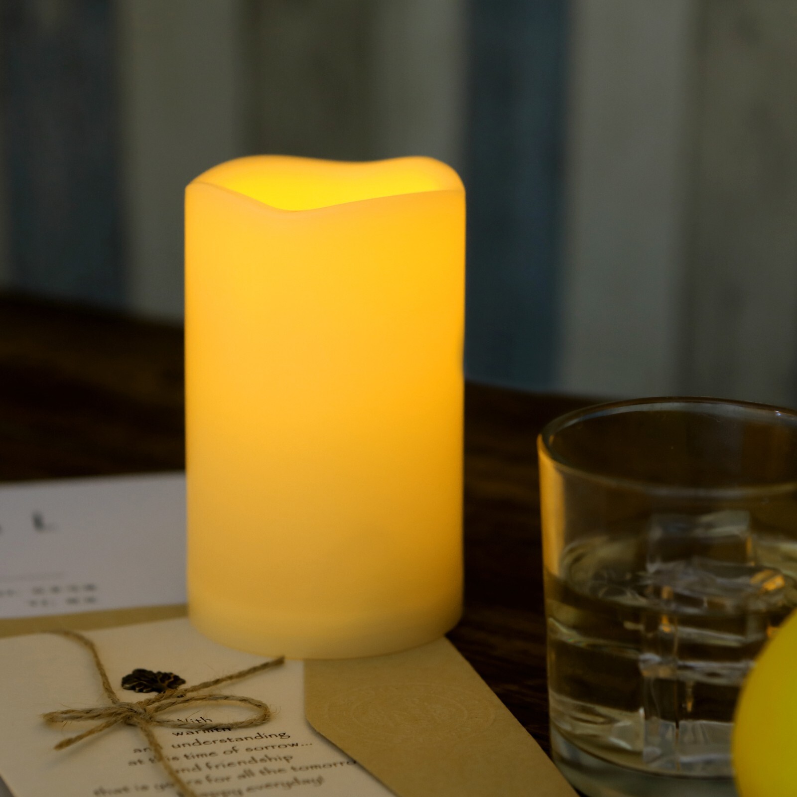 1 PCS Outdoor Battery LED Flameless Pillar Candle w/ Built-in Timer 3”x 5”