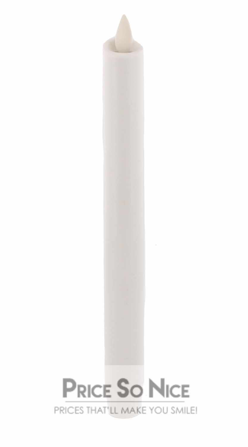 Pottery Barn Flickering Flameless White Taper Candle – 8″ – MSRP $59 – New