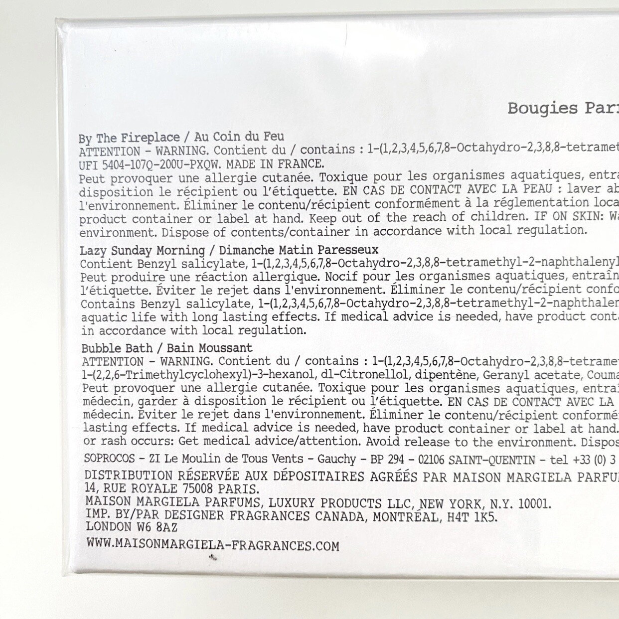 NEW / Maison Margiela Replica Scented Candal (2.46 oz Ea) & Matches Gift Box Set