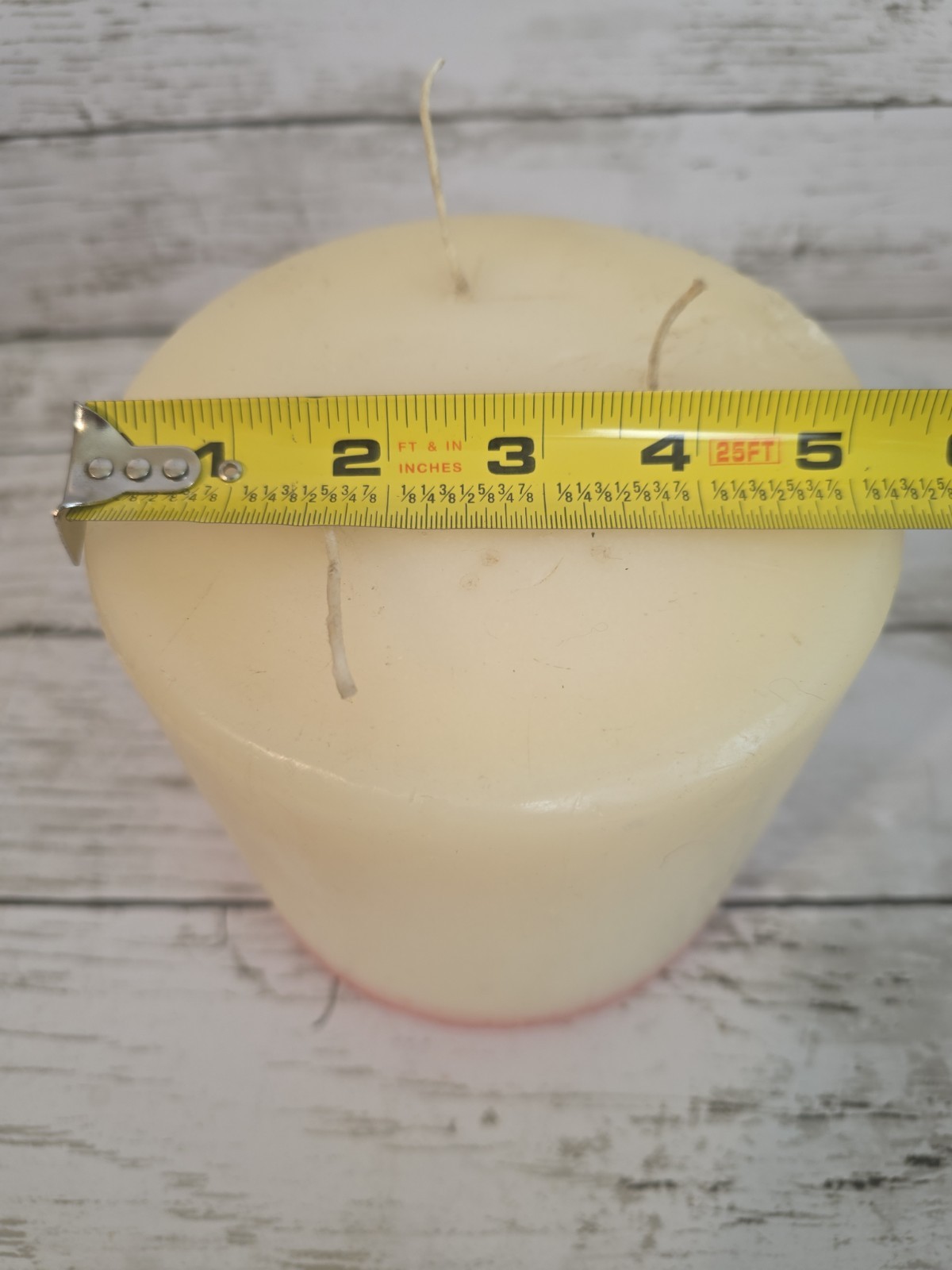 Vintage Large, Heavy 3 Wick Unscented Candle Good Condition 4.9 LBS