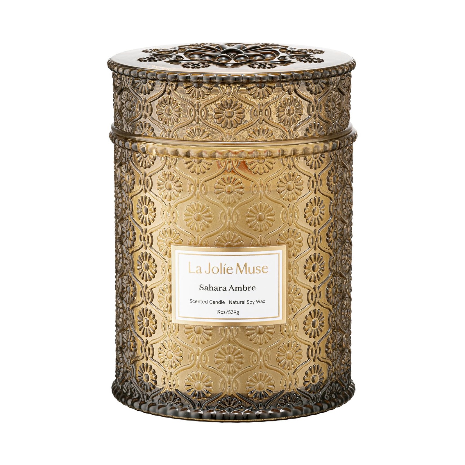 | Sahara Amber Candle | Bergamot, Clove & Amber | 19 oz Wooden Wick | Natural…