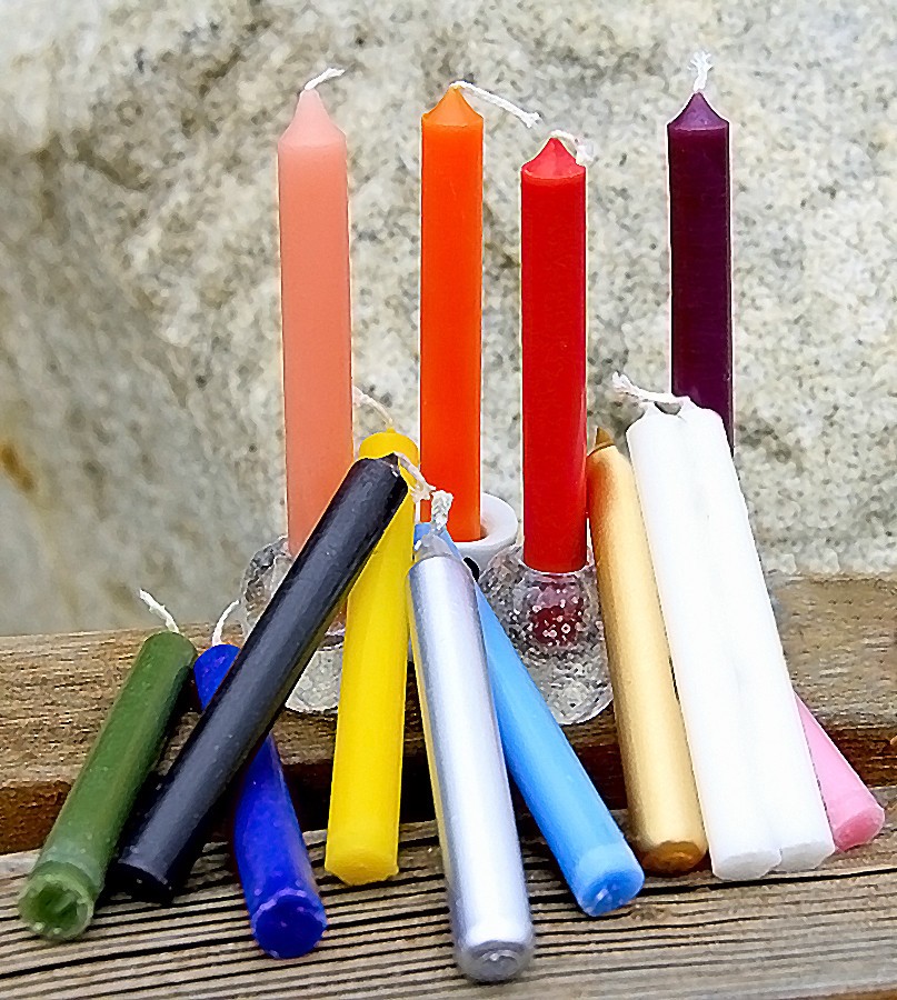 Mini Spell Candles with 20 colors to choose from for Spells & Ritual, Candle Mag