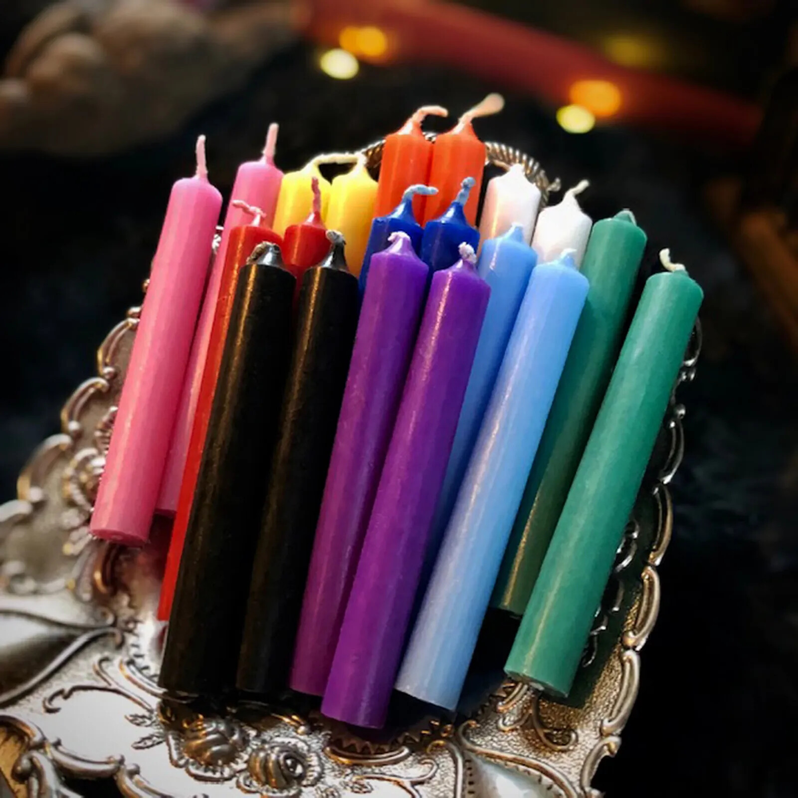 Spell Candles Assorted Colors – Altar Chime Candles – Lot Of 10 Units – 72 Unit