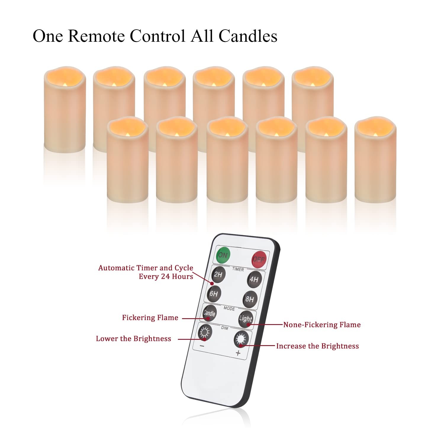 Waterproof Flameless Candles With Remote Outdoor Indoor Battery Operated Candles