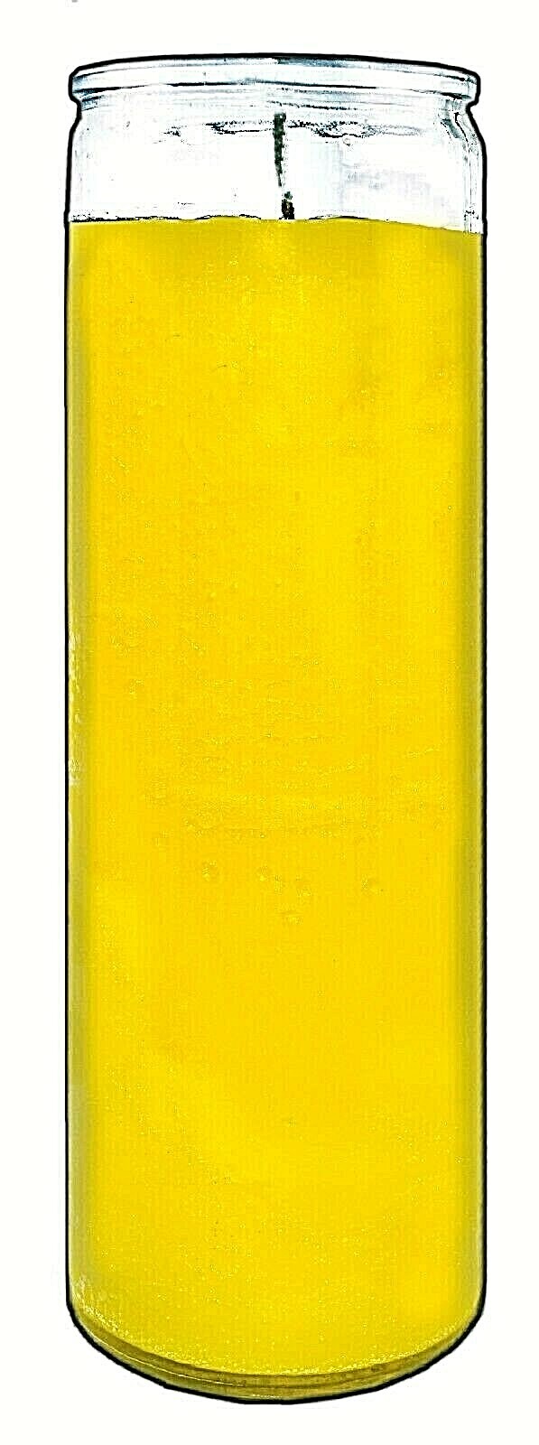 CANDLE GLASS JAR PLAIN YELLOW VELA AMARILLO BURNS 120 HOURS