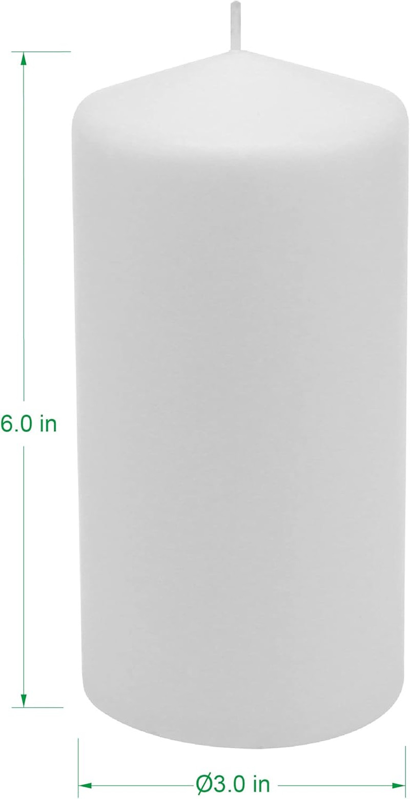 3 Pack Tall 3 X 6 Inch 65 Hour Long Burning Unscented White Wax