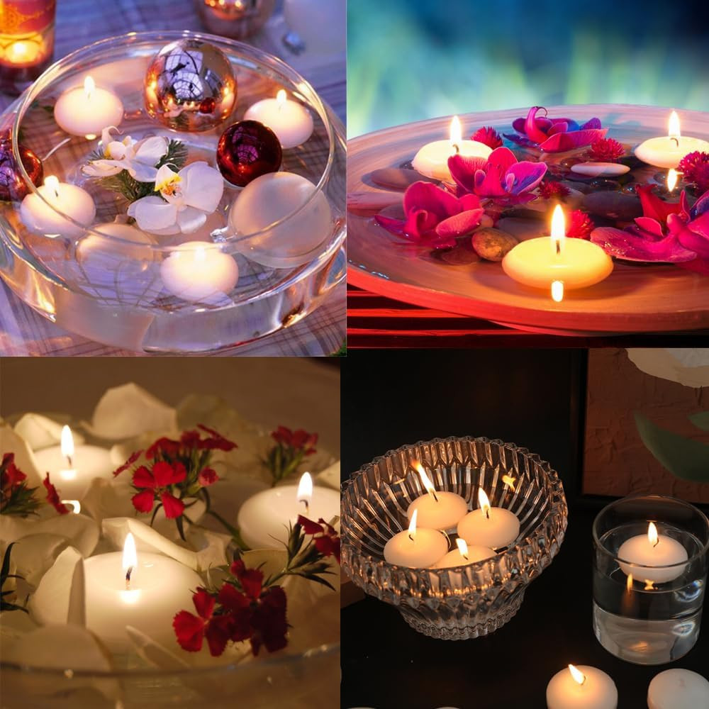 20 Pieces 1.5 Inch Valentine’s Day Floating Candles, Unscented Floating Candles