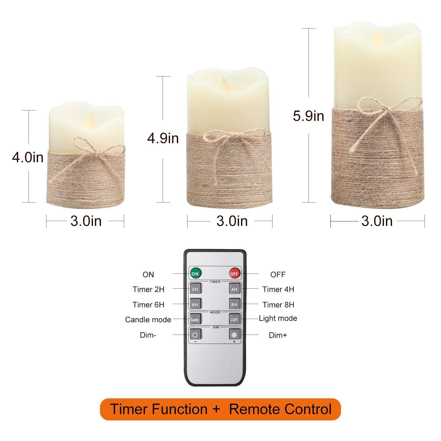 Candles Flameless Pillar Real Wax Electric LED Flickering Candl Battery Operate