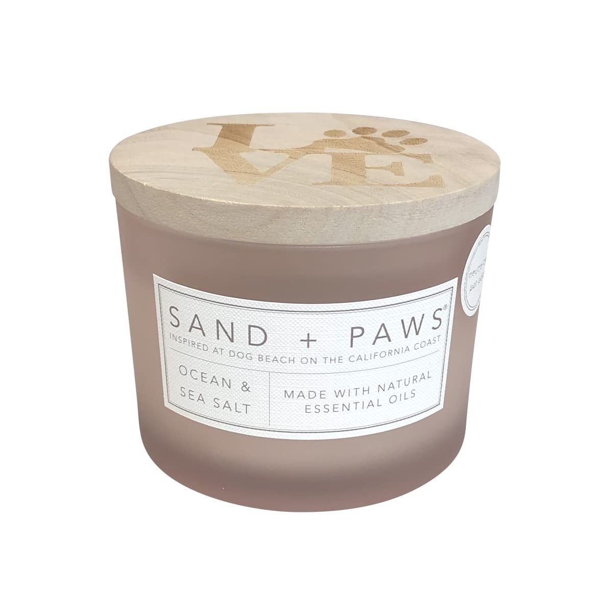 Sand + Paws Scented Candle Ocean Sea Salt Pet Odor Eliminator Jar 12 oz