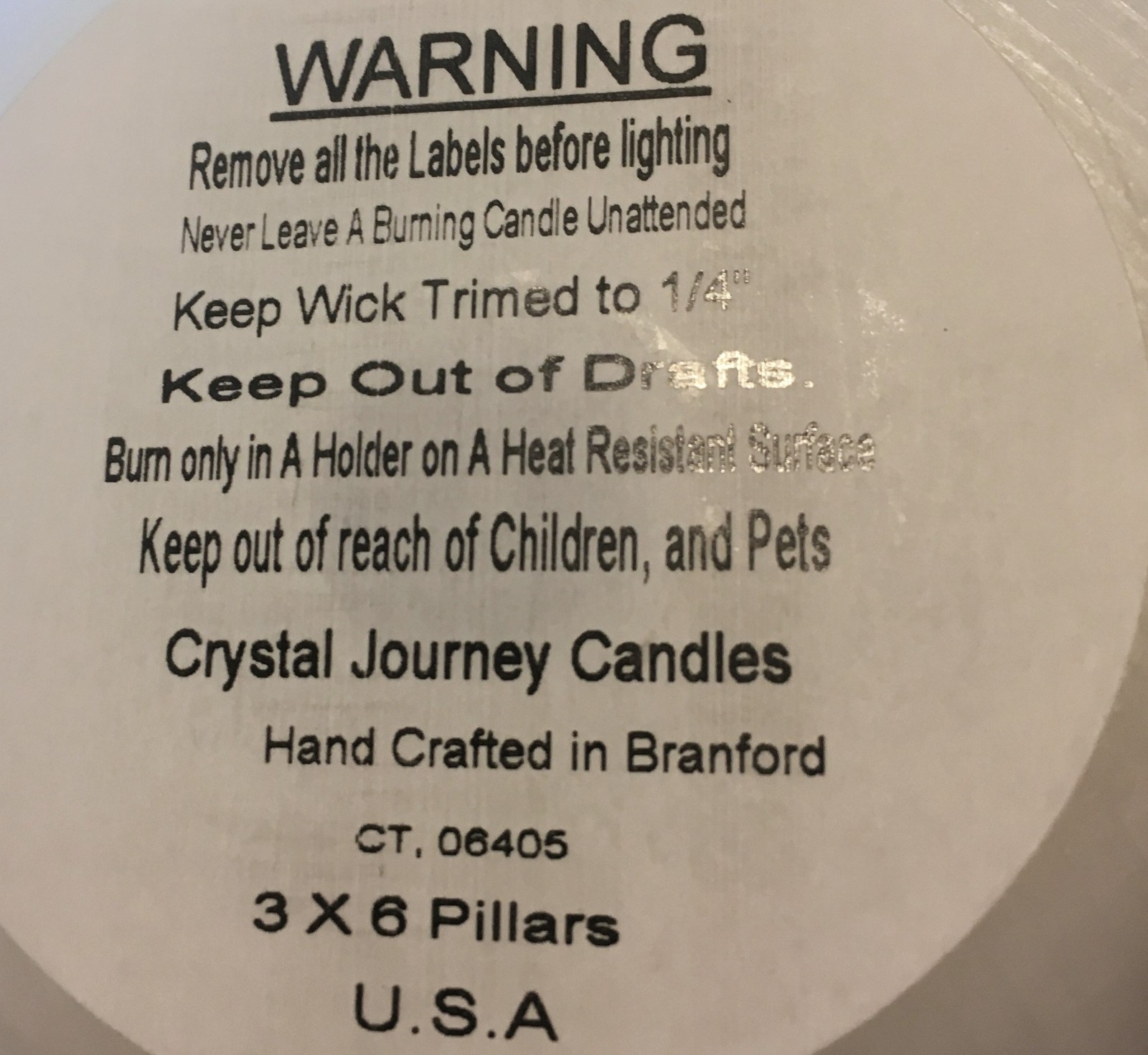 6 x CANDLES Lot Set Natural Crystal Journey NEW Pillar 4 x3″x 6″ + 2 Votives