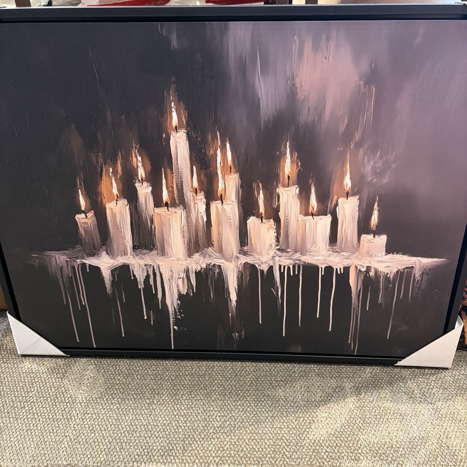 Kirklands LED Light Up Dripping Candles Framed Wall Art Halloween Picture Viral