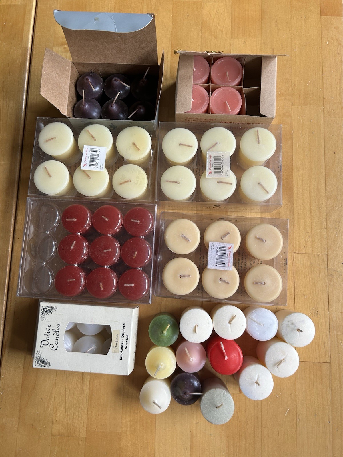 Large Lot of Votive Candle Assorted Colors and Scents Mix of Brands